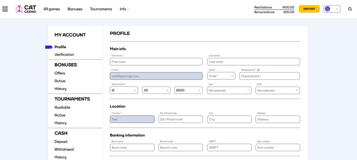 Cat Casino Рeгиcтpaция